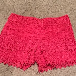 LOFT Pink Lace Riviera Shorts